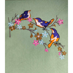 Bluebirds and Flowers