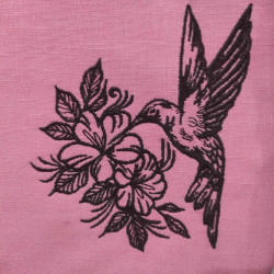 Hummingbird On Flowers Colorwork Art