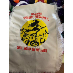 Halloween Witch On A Dark Desert Highway