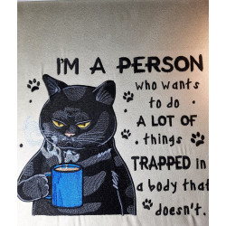 Trapped In a Body Funny Cat Quote 