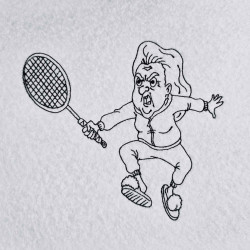 Angry Granny Sporting Fun Line Art