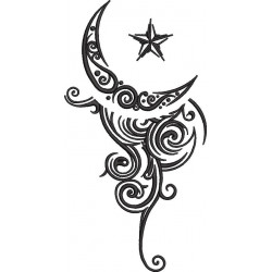 Artistic Moon Line Art 