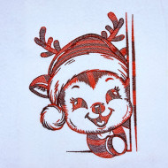 Cute Reindeer With Santa Hat