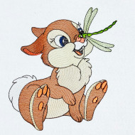 Baby Bunny And Dragonfly
