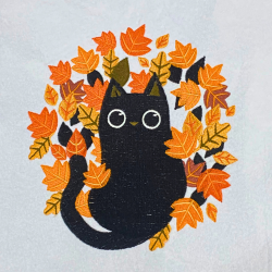 Black Cat In Autumn