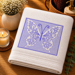 Butterfly Lace Square Embossed