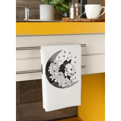 Floral Cat with moon
