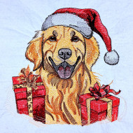 Golden Retriever Santa 