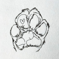 Dog Paw Line Art