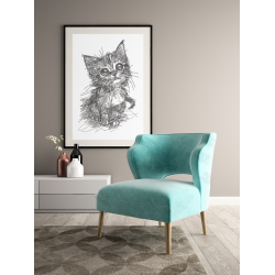 Cute Kitten Line Art