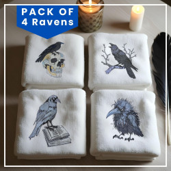 Pack of 4 Raven Embroidery Designs