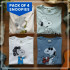 Pack of 4 Snoopies Embroidery Designs