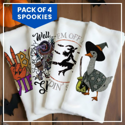 Pack of 4 Spookies Embroidery Designs