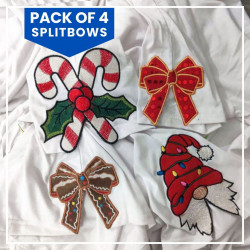 Pack of 4 Split Bows Embroidery Designs