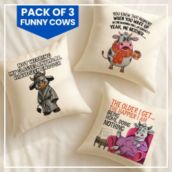 Pack of 3 Funny Cow Saying Embroidery Designs