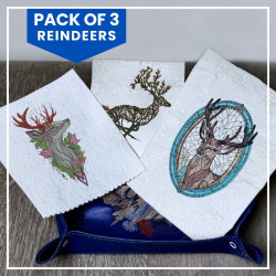 Pack of 3 Reindeer Embroidery Designs Pack of 3 Reindeer Embroidery Designs