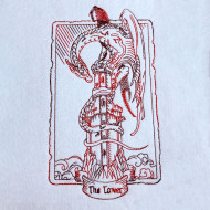The Tower Dragon Tarot Card