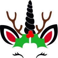 Christmas Unicorn Party Prop Vector Only