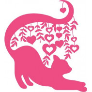 Cat With Leaves Vector Only