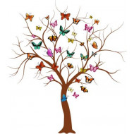 Leave With Butterfly Vector Only