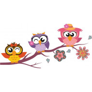Owls Sitting On A Tree Vector Only