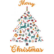 Merry Christmas Tree Vector Only