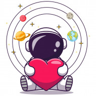 Astronaut Love Vector Only