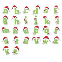 Christmas Hat Small Letters Vector pack