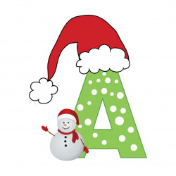 Christmas Hat Capital Letters Vector Pack