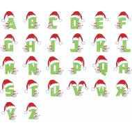 Christmas Hat Capital Letters Vector Pack