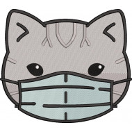 Gray Cat With Mask