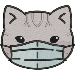 Gray Cat With Mask