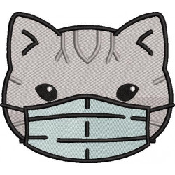 Gray Cat With Mask