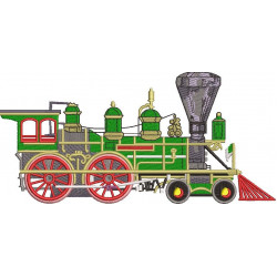 Old Train Embroidery Design