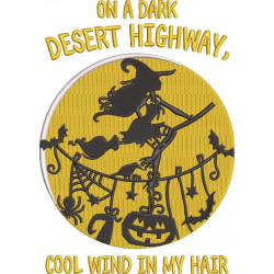 Halloween Witch On A Dark Desert Highway