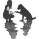 Girl And Dog With Reflection
