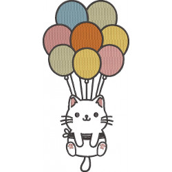 Kitty With Balloons