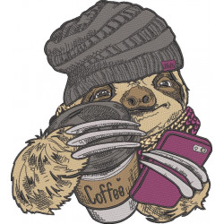 Morning Sloth With Coffee