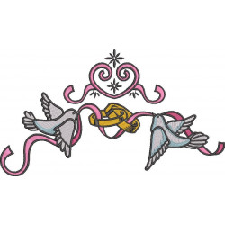 Birds With Rings Corner Border