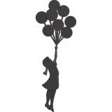 Girl With Balloon Silhouette Embroidery designs