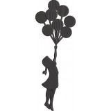 Girl With Balloon Silhouette Embroidery designs