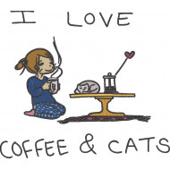 I Love Coffee and Cats 