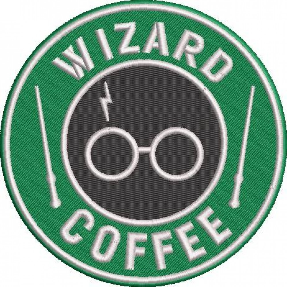 Wizard Coffee Embroidery Design