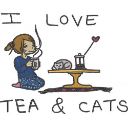 I Love Tea And Cats