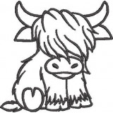 Baby Emo Cow Embroidery Design