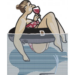 Lady Chilling In Pool