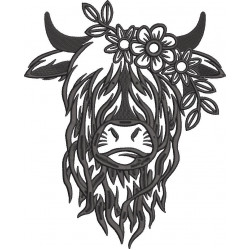 Highland Floral Cow