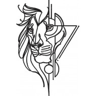Beautiful Lion Head Outline
