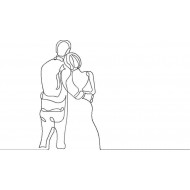 Couple Line Art Embroidery