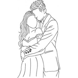 Couple In Love Line Art